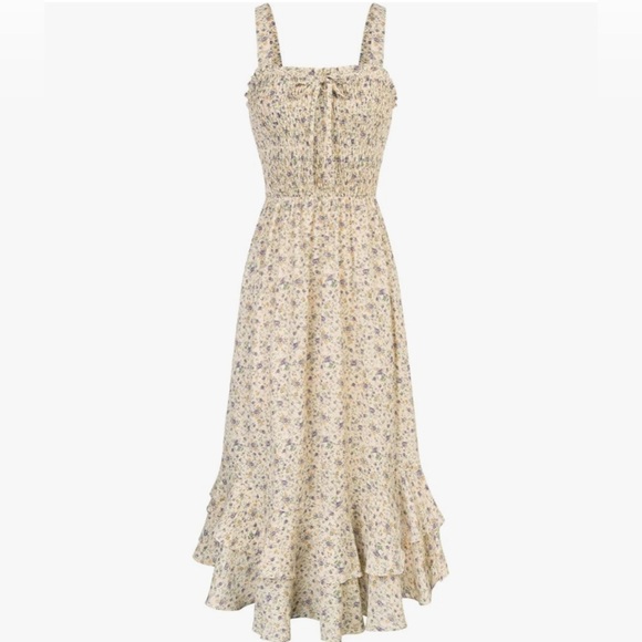 NWT - GRACE KARIN Women's 2025 Summer Floral Boho Dress Square Neck Strapped - Picture 1 of 9